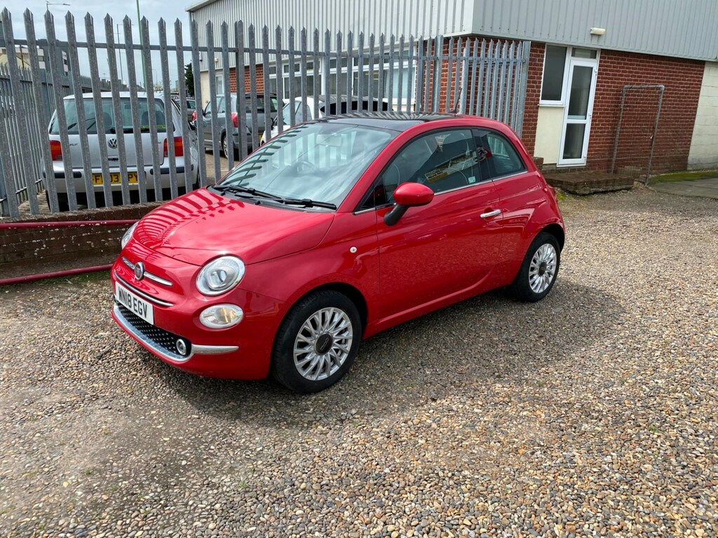 Compare Fiat 500 1.2 Lounge Very Low Miles Glass Roof Cruise Co WN18EGV Red