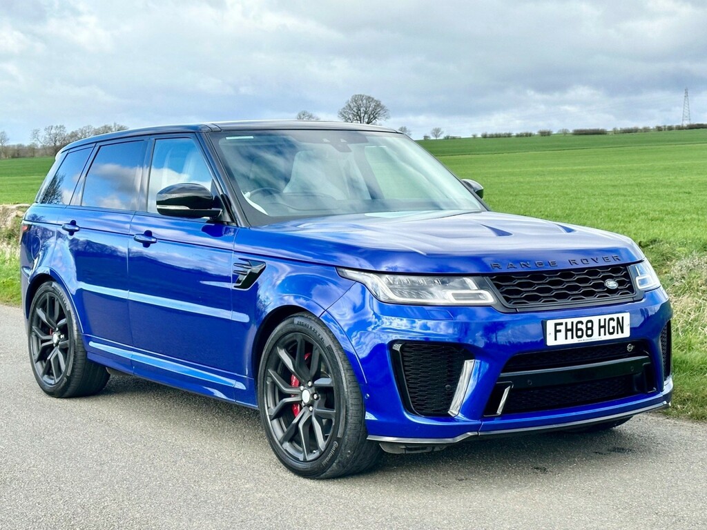 Compare Land Rover Range Rover Sport Range Rover Sport Svr Sc FH68HGN Blue